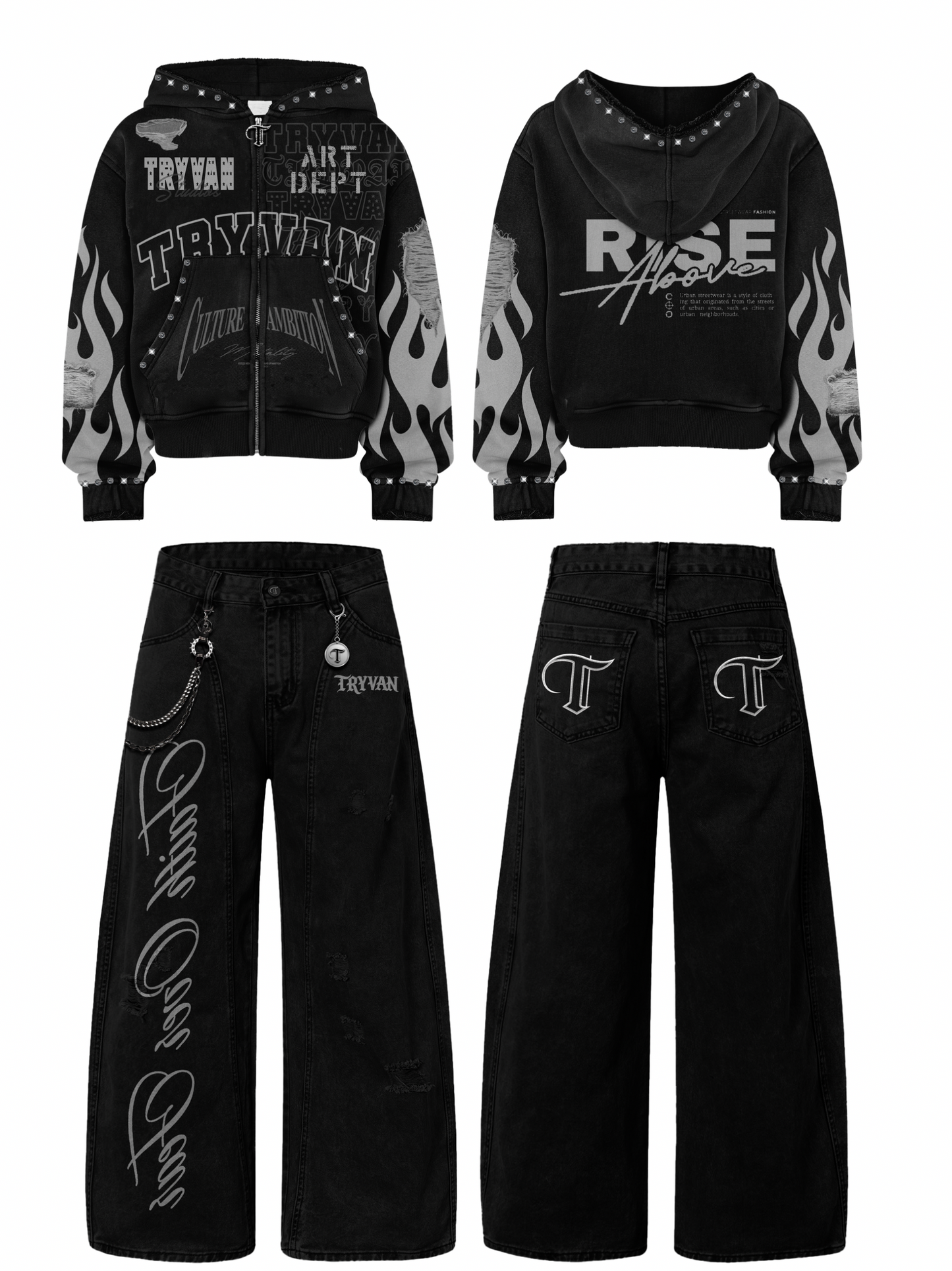 SET Hoodie + Jeans STREETWEAR TRYVAN