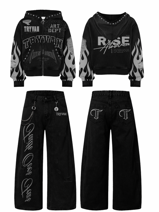 SET Hoodie + Jeans STREETWEAR TRYVAN